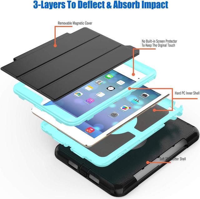 Alt view image 4 of 7 - Werleo iPad Mini 1 2 3 Case Three Layer Shock Proof Protective Case for Kids Adults Smart Cover Auto Sleep Wake & PU Leather Folio Stand Function iPad Mini 1st 2nd 3rd Generation