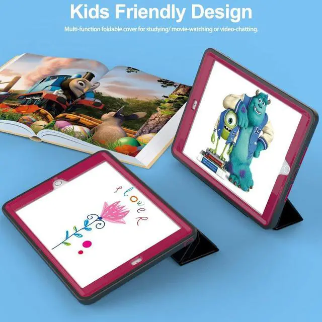 Alt view image 2 of 7 - Werleo iPad Mini 1 2 3 Case Three Layer Shock Proof Protective Case for Kids Adults Smart Cover Auto Sleep Wake & PU Leather Folio Stand Function iPad Mini 1st 2nd 3rd Generation