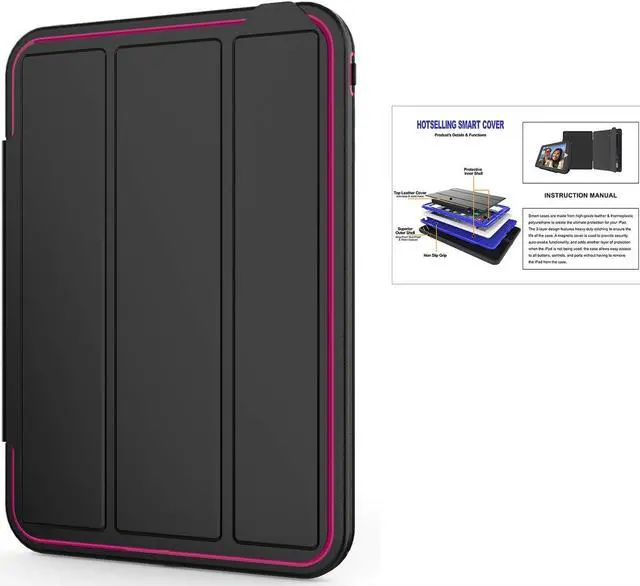 Alt view image 6 of 7 - Werleo iPad Mini 1 2 3 Case Three Layer Shock Proof Protective Case for Kids Adults Smart Cover Auto Sleep Wake & PU Leather Folio Stand Function iPad Mini 1st 2nd 3rd Generation