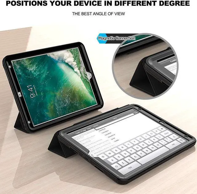 Alt view image 3 of 7 - iPad Pro 10.5 Case Three Layer Heavy Duty Drop Protection Ultra Slim Stand Cover Auto Sleep Wake Full Body Protective Case for New Apple iPad Pro 10.5 Inch Model A1701 A1709 Cover