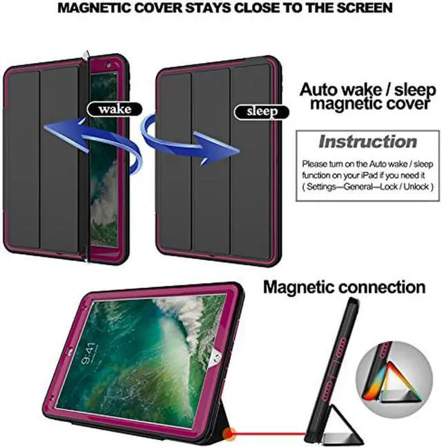 Alt view image 4 of 7 - iPad Pro 10.5 Case Three Layer Heavy Duty Drop Protection Ultra Slim Stand Cover Auto Sleep Wake Full Body Protective Case for New Apple iPad Pro 10.5 Inch Model A1701 A1709 Cover