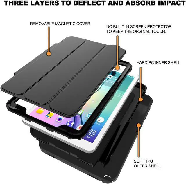 Alt view image 5 of 7 - Galaxy Tab A 10.1 Case Werleo Full-Body Rugged Protective Case with Auto Wake Sleep Function for Samsung Galaxy Tab A 10.1 inch 2016 Model SM-T580 SM-T585 SM-T587 No Pen Version