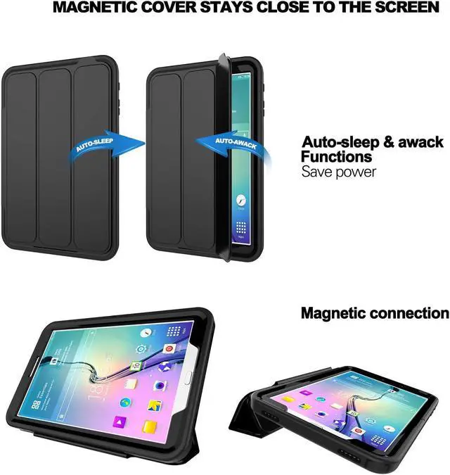 Alt view image 4 of 7 - Galaxy Tab A 10.1 Case Werleo Full-Body Rugged Protective Case with Auto Wake Sleep Function for Samsung Galaxy Tab A 10.1 inch 2016 Model SM-T580 SM-T585 SM-T587 No Pen Version