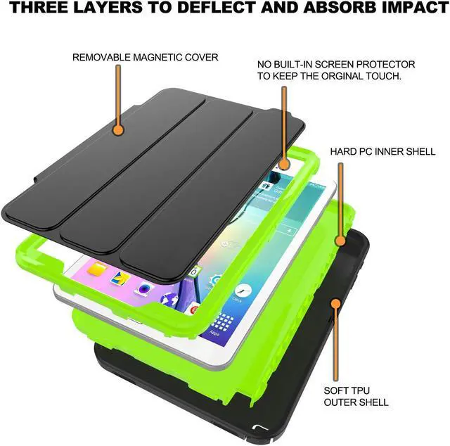 Alt view image 3 of 7 - Galaxy Tab A 10.1 Case Werleo Full-Body Rugged Protective Case with Auto Wake Sleep Function for Samsung Galaxy Tab A 10.1 inch 2016 Model SM-T580 SM-T585 SM-T587 No Pen Version