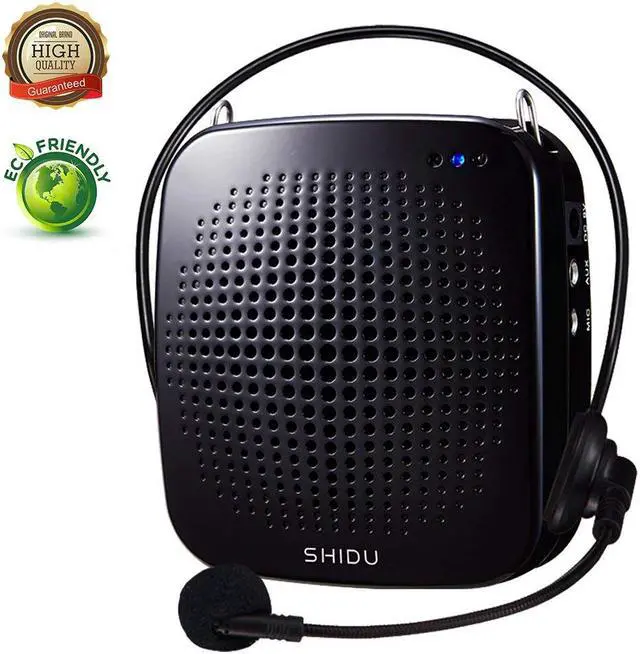 Main image of Portable Voice Amplifier  SHIDU Rechargeable Ultralight Voice Amplifier Waist Support MP3 Music Player for Tour Guides Teachers Coaches Presentations Costumes Black