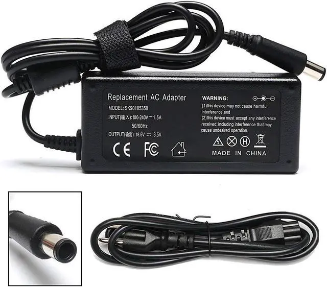 Alt view image 2 of 7 - 18.5V 3.5A AC 65W Adapter Charger for HP Pavilion G6 G7 G4 DV4 DV5 DV6 DV7 DM4 DM4-1173CM4 M6 G60 G61 G70 G71 G72 Presario Cq43 Cq57 Cq58 Cq60 Cq61 Cq62