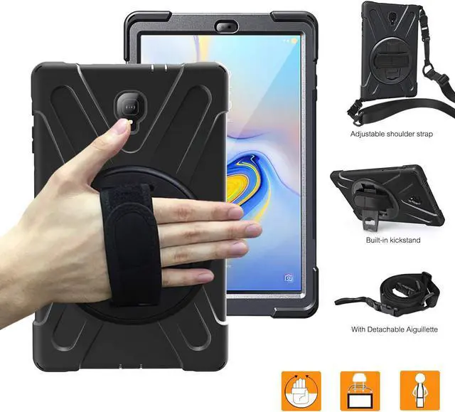 Main image of Samsung Galaxy Tab A 10.5 2018 Case WERLEO Heavy Duty Full-Body Rugged Protective Case Cover with 360 Degree Stand Hand Strap and Removable Shoulder Strap for Samsung Galaxy Tab A 10.5 2018 Model SM