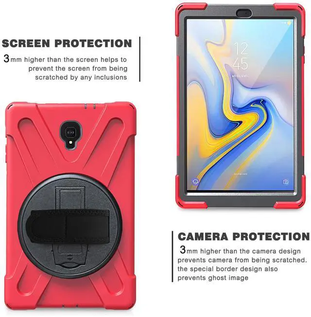 Alt view image 4 of 7 - Samsung Galaxy Tab A 10.5 2018 Case WERLEO Heavy Duty Full-Body Rugged Protective Case Cover with 360 Degree Stand Hand Strap and Removable Shoulder Strap for Samsung Galaxy Tab A 10.5 2018 Model SM