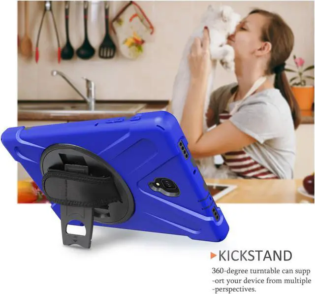 Alt view image 3 of 7 - Samsung Galaxy Tab A 10.5 2018 Case WERLEO Heavy Duty Full-Body Rugged Protective Case Cover with 360 Degree Stand Hand Strap and Removable Shoulder Strap for Samsung Galaxy Tab A 10.5 2018 Model SM