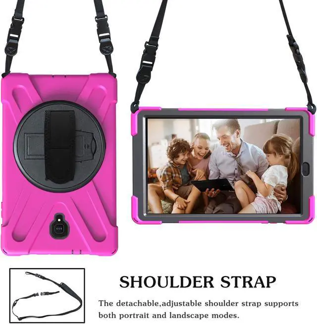 Alt view image 3 of 7 - Samsung Galaxy Tab A 10.5 2018 Case WERLEO Heavy Duty Full-Body Rugged Protective Case Cover with 360 Degree Stand Hand Strap and Removable Shoulder Strap for Samsung Galaxy Tab A 10.5 2018 Model SM