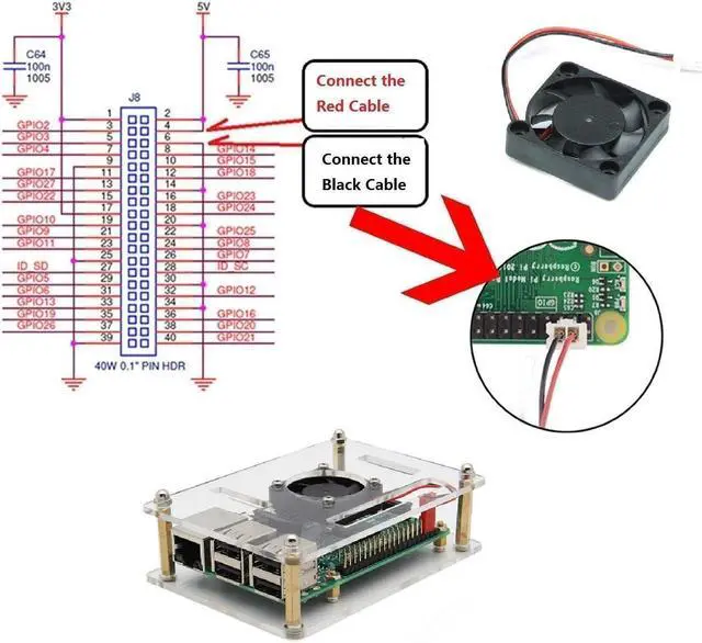 Alt view image 7 of 7 - WERLEO Raspberry Pi Cluster Case Raspberry Pi 3 B+ Case with Cooling Fan and Raspberry Pi Heatsink for Raspberry Pi 3 Model B+ Pi 3 B Pi 2 B Pi B+ - 4-Layers