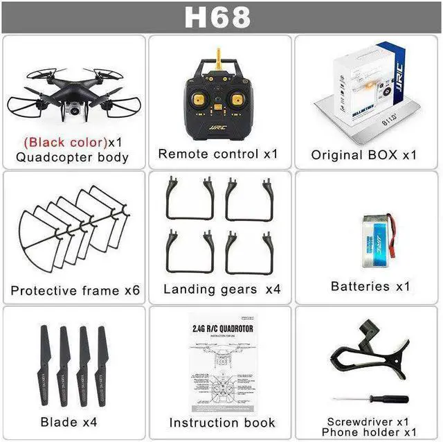 Alt view image 7 of 7 - JJRC RC Quadcopter FPV RC Drone with 720P HD Camera Live Video WIFI FPV Quadcopter with Headless Mode Altitude Hold Night Light Mode Long Range Batteries Included