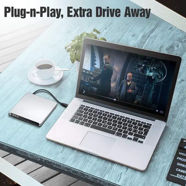 Alt view image 4 of 7 - Werleo External DVD Drive USB 3.0 Ultra Slim Aluminum Portable CD DVD-RW Optical Drive Burner Writer Player Compatible for Windows 10 8 7 Laptop Computer PC of HP Dell LG Asus Acer LG Lenovo