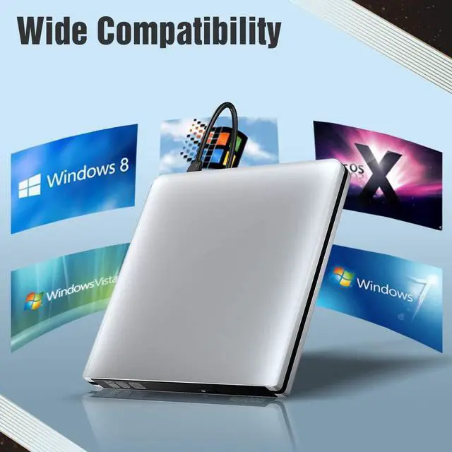 Alt view image 5 of 7 - Werleo External DVD Drive USB 3.0 Ultra Slim Aluminum Portable CD DVD-RW Optical Drive Burner Writer Player Compatible for Windows 10 8 7 Laptop Computer PC of HP Dell LG Asus Acer LG Lenovo