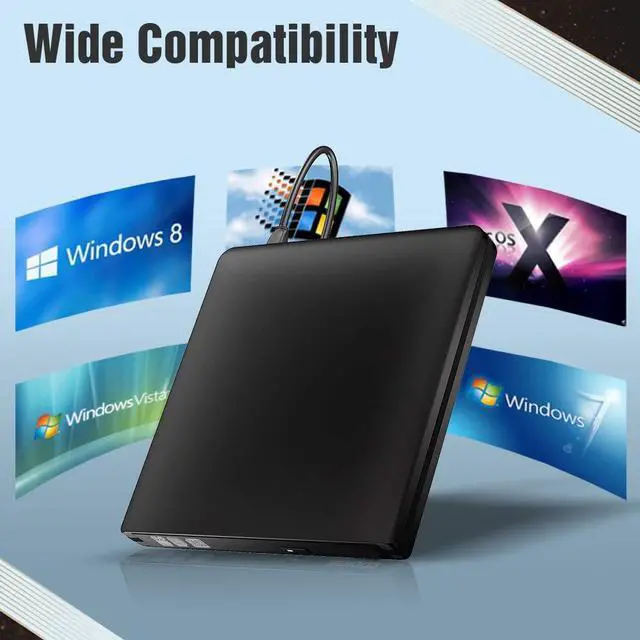 Alt view image 4 of 7 - Werleo External DVD Drive USB 3.0 Ultra Slim Aluminum Portable CD DVD-RW Optical Drive Burner Writer Player Compatible for Windows 10 8 7 Laptop Computer PC of HP Dell LG Asus Acer LG Lenovo