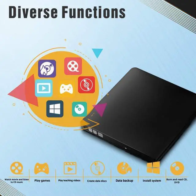 Alt view image 2 of 7 - Werleo External CD DVD Drive Ultra Slim USB 3.0 Aluminum CD DVD-RW Optical Drive Burner Writer for Apple MacBook Pro Air iMac Other laptops Computers desktops
