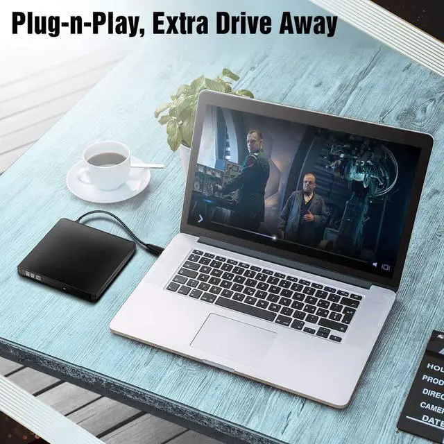 Alt view image 5 of 7 - Werleo External CD DVD Drive Ultra Slim USB 3.0 Aluminum CD DVD-RW Optical Drive Burner Writer for Apple MacBook Pro Air iMac Other laptops Computers desktops