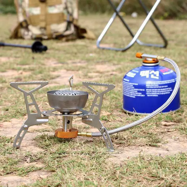 Alt view image 4 of 6 - Portable Camping Stoves,Werleo Ultralight Foldable Collapsible Windproof Outdoor Backpacking Stove Propane Butane Small Camping Gas Stove Burner Mini Camping Cookware Cookout Stove for Picnic Hiking