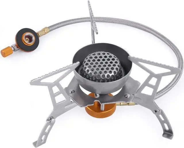 Alt view image 2 of 6 - Portable Camping Stoves,Werleo Ultralight Foldable Collapsible Windproof Outdoor Backpacking Stove Propane Butane Small Camping Gas Stove Burner Mini Camping Cookware Cookout Stove for Picnic Hiking