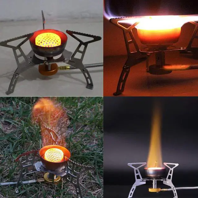 Alt view image 6 of 6 - Portable Camping Stoves,Werleo Ultralight Foldable Collapsible Windproof Outdoor Backpacking Stove Propane Butane Small Camping Gas Stove Burner Mini Camping Cookware Cookout Stove for Picnic Hiking