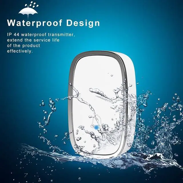 Alt view image 4 of 7 - WERLEO Waterproof Wireless Doorbell Kit Ring Doorbell Remote Door Chime 2 Plugin Receivers 1 Push Button with LED indicator 1000ft Range 36 Chime 4 Level Volume No Batterie Required for Receiver