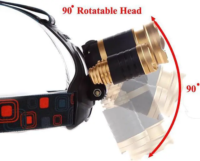 Alt view image 3 of 7 - Werleo 5000 Lumen 3 CREE T6 LED Super Bright Focus Zoom Headlamp Flashlight High Power Waterproof Headlight Torch for Hunting Hiking Running Camping Fishing Riding & Rechargeable Battery Wall Charger