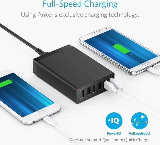 Alt view image 2 of 7 - Werleo 50W 6-Port USB Wall Charger 6 for iPhone XS XS Max XR iPhone X 8 7 6 Plus iPad Pro Air 2 mini iPod Samsung Galaxy S7 S6 Edge Plus Note 5 4 LG Nexus HTC and More