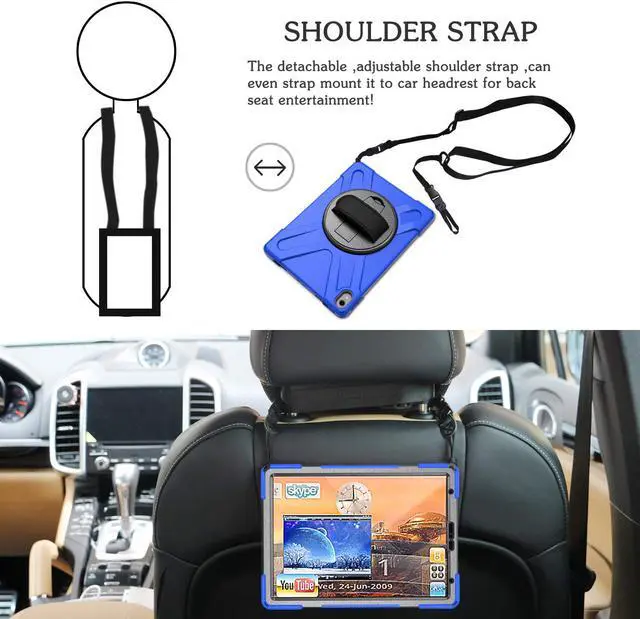 Alt view image 3 of 7 - iPad Pro 11 inch 2018 Case  Werleo  Hybrid Three Layer Heavy Duty Protective Case with Hand Belt Shoulder Belt & 360 Rotating Kickstand for Apple iPad Pro 11 Inch 2018 Release
