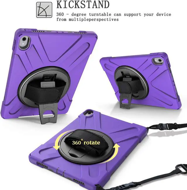 Alt view image 2 of 7 - iPad Pro 11 inch 2018 Case  Werleo  Hybrid Three Layer Heavy Duty Protective Case with Hand Belt Shoulder Belt & 360 Rotating Kickstand for Apple iPad Pro 11 Inch 2018 Release