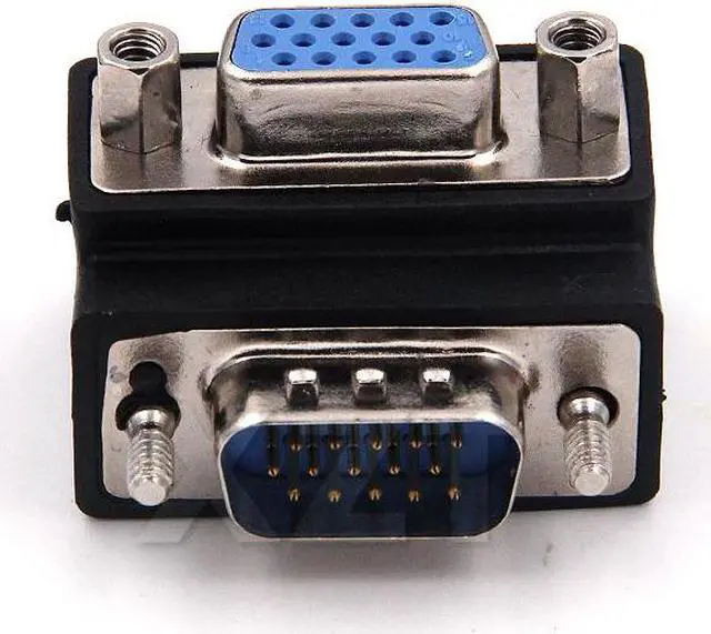 Alt view image 3 of 3 - Adaptador de monitor para pc, laptop e tv, alta qualidade, 10 visual, 90 graus, ângulo reto, vga, svga, macho para vga, 15 pinos, fêmea