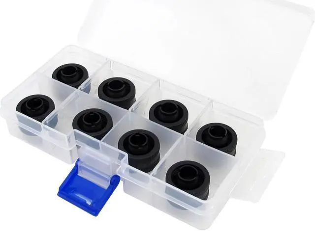 Alt view image 8 of 8 - XSPC G1/4" to 3/8" ID, 5/8" OD Compression Fitting V2 for Soft Tubing, Matte Black, 8-pack