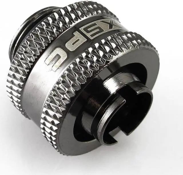 Alt view image 6 of 8 - XSPC G1/4" to 3/8" ID, 1/2" OD Compression Fitting V2 for Soft Tubing, Black Chrome