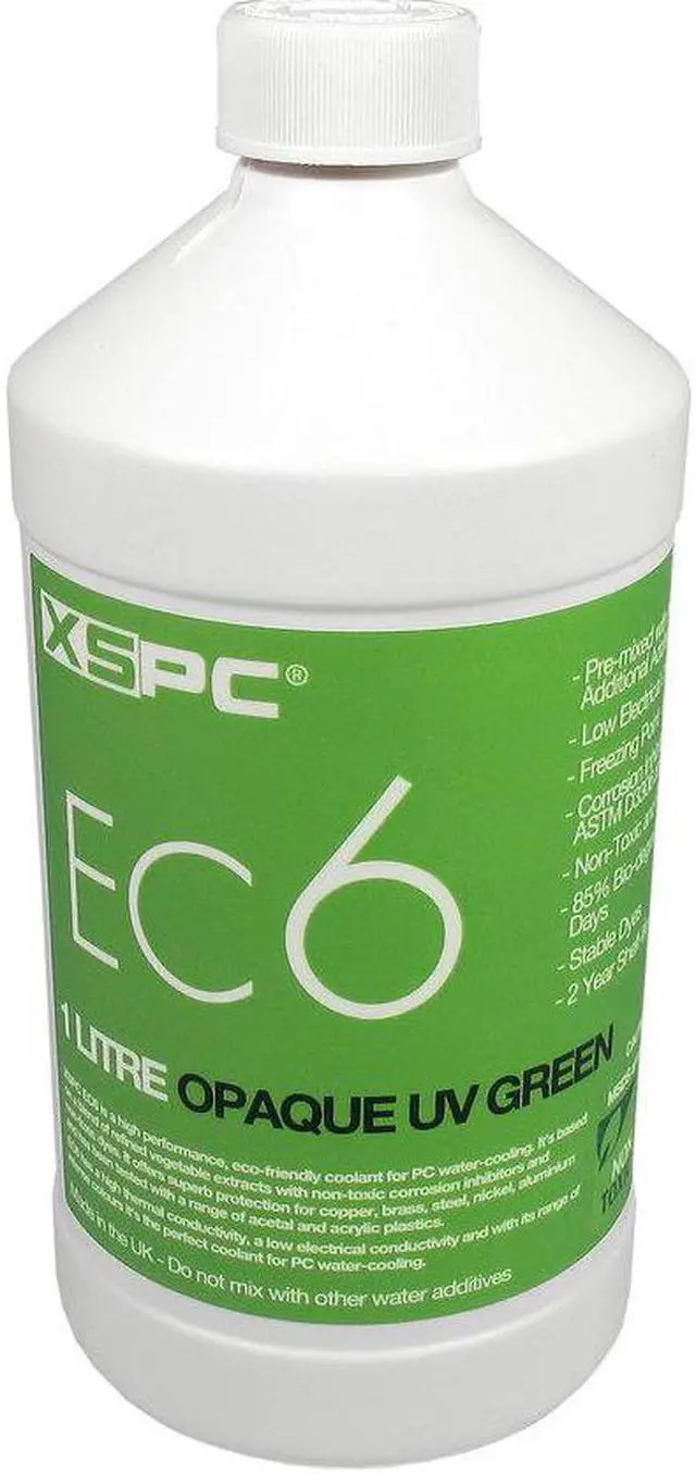 Alt view image 5 of 6 - XSPC EC6 High Performance Premix PC Coolant, Opaque, 1000 mL, UV Green