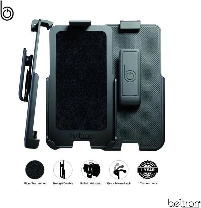 Alt view image 2 of 3 - Belt Clip Holster for Otterbox Symmetry Case - Apple iPhone Xs MAX (case not Included) - Features: Secure Fit, Quick Release Latch, Durable Rotating Belt Clip & Built-in Kickstand