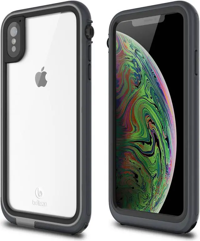 Main image of aquaLife iPhone Xs MAX Waterproof, Shock & Drop Proof, Dirt Proof, Heavy Duty Case (IP68 Rated, MIL-STD-810G Certified) Features: Built-in Screen Protector & 360° Watertight Seal (Grey)