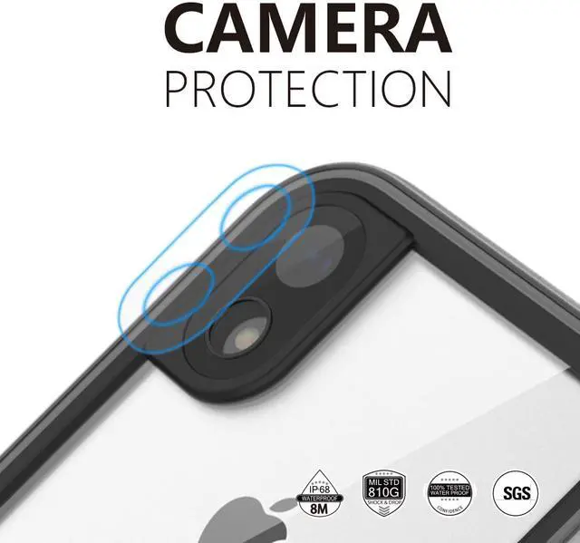 Alt view image 4 of 7 - aquaLife iPhone XR Waterproof, Shock & Drop Proof, Dirt Proof, Heavy Duty Case (IP68 Rated, MIL-STD-810G Certified) Features: Built-in Screen Protector & 360° Watertight Sealed Design (Grey)