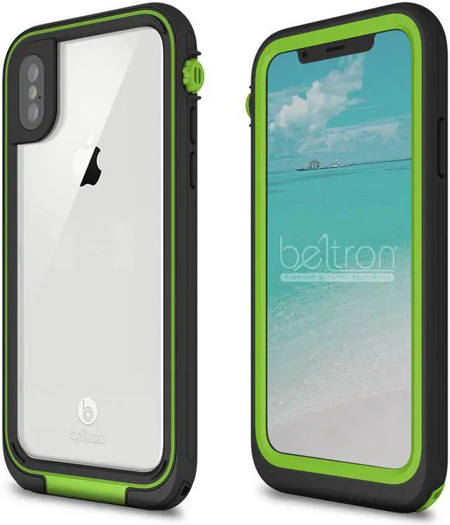Alt view image 2 of 7 - aquaLife Waterproof, Shock & Drop Proof, Dirt Proof, Heavy Duty Underwater Diving Case for iPhone X iPhone Xs (IP68 Rated, MIL-STD-810G Certified) Fully Sealed w/Built-in Screen Protector (Lime)