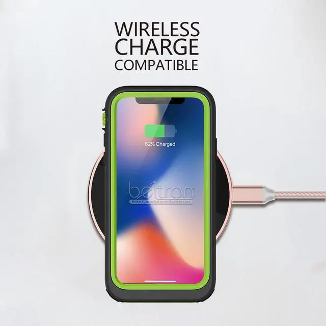 Alt view image 4 of 7 - aquaLife Waterproof, Shock & Drop Proof, Dirt Proof, Heavy Duty Underwater Diving Case for iPhone X iPhone Xs (IP68 Rated, MIL-STD-810G Certified) Fully Sealed w/Built-in Screen Protector (Lime)