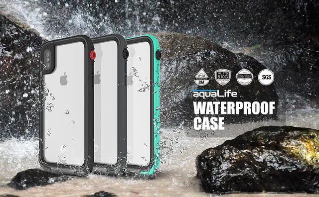 Alt view image 3 of 7 - aquaLife Waterproof, Shock & Drop Proof, Dirt Proof, Heavy Duty Underwater Diving Case for iPhone X iPhone Xs (IP68 Rated, MIL-STD-810G Certified) Fully Sealed w/Built-in Screen Protector (Teal)