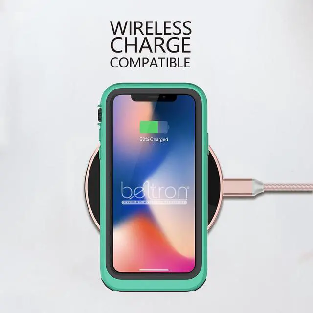 Alt view image 5 of 7 - aquaLife Waterproof, Shock & Drop Proof, Dirt Proof, Heavy Duty Underwater Diving Case for iPhone X iPhone Xs (IP68 Rated, MIL-STD-810G Certified) Fully Sealed w/Built-in Screen Protector (Teal)