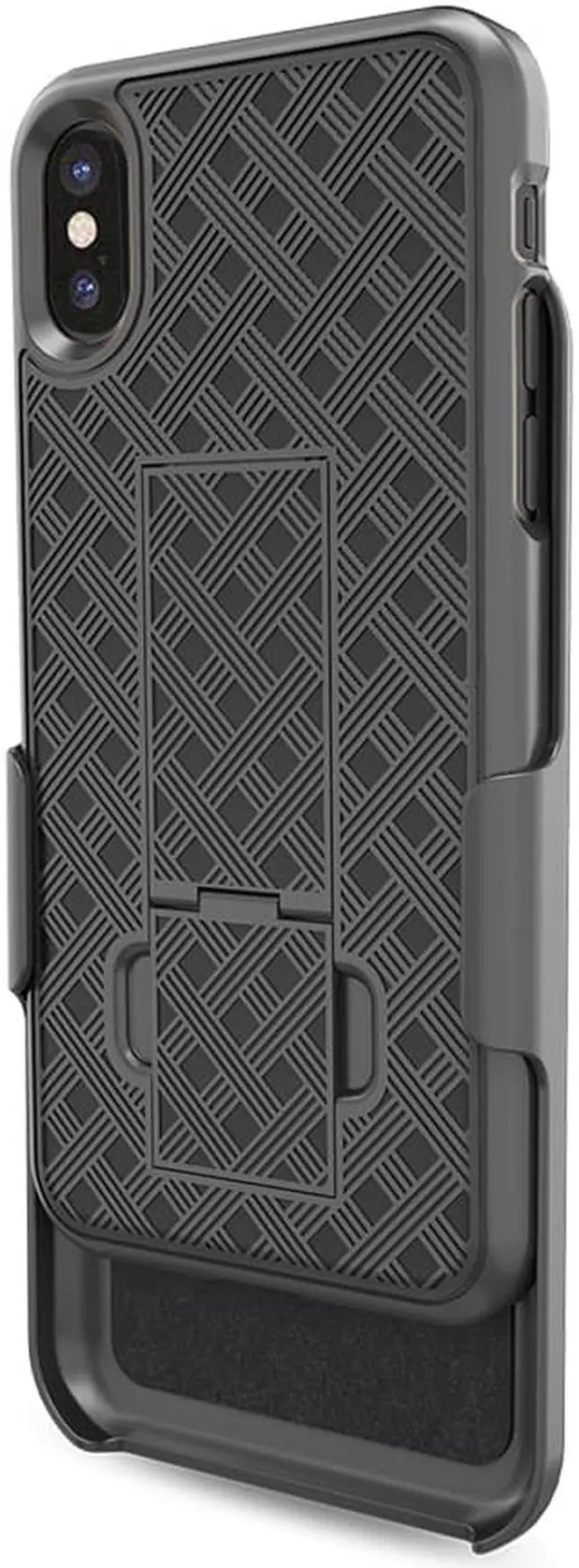 Alt view image 5 of 7 - iPhone X/XS Holster Case, Slim Protective Belt Clip Slider Case (Shell/Holster Combo) with Built-in Kickstand