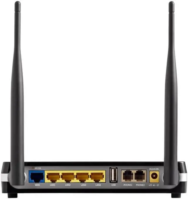 Alt view image 2 of 3 - Cambium cnPilot Home & Business R200P 802.11n Wi-Fi WLAN Router w/ Analog Telephone Adapter VoIP Gateway, 4LAN Ports and 2 phone ports (RoW) - No power cord