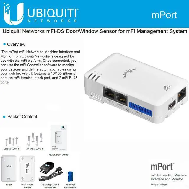 Alt view image 9 of 9 - Ubiquiti Networks mPort mFi Networked Machine Interface and Monitor