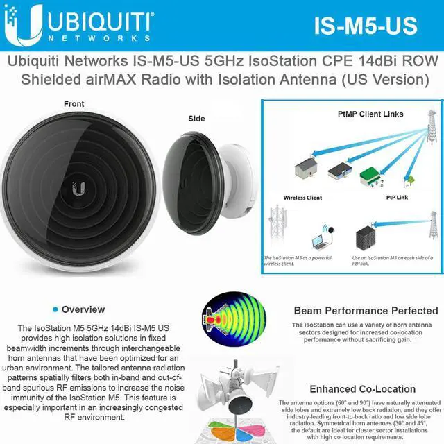 Alt view image 2 of 2 - UBIQUITI NETWORKS IS-M5 5 GHz isoStation, airMAX