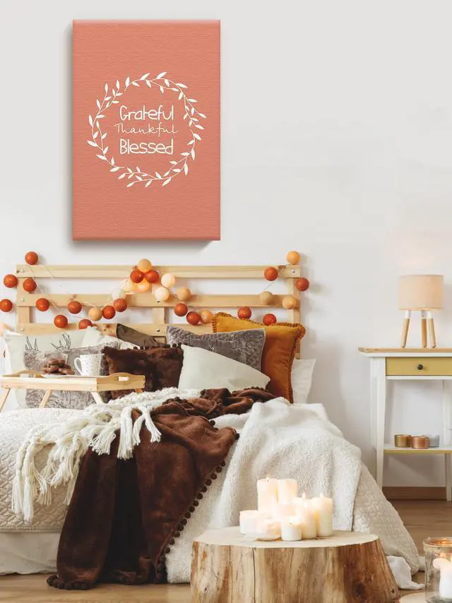 Alt view image 2 of 6 - Awkward Styles Thanksgiving Canvas Wall Art Grateful Thankful Blessed Home Decor Prints