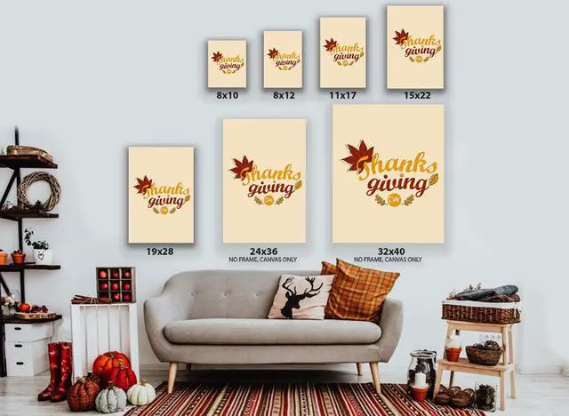 Alt view image 3 of 6 - Awkward Styles Thanksgiving Canvas Wall Art Maple Leaf Home Decor Prints