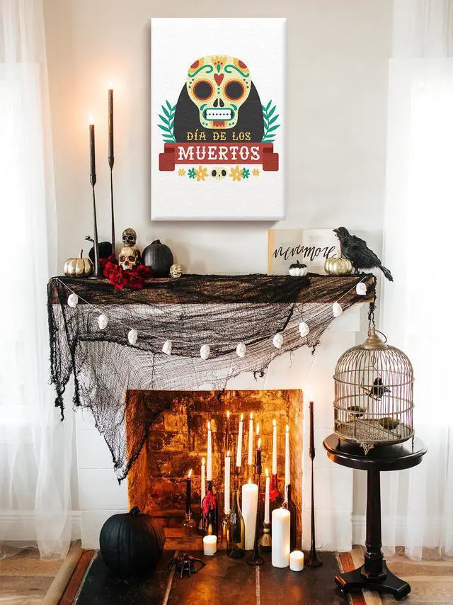 Alt view image 2 of 6 - Awkward Styles Skull Canvas Wall Art Día de Los Muertos Home Decor Prints