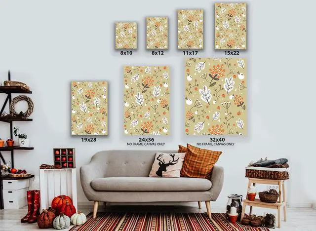Alt view image 3 of 6 - Awkward Styles Thanksgiving Canvas Wall Art Rowan Leaves Home Decor Prints