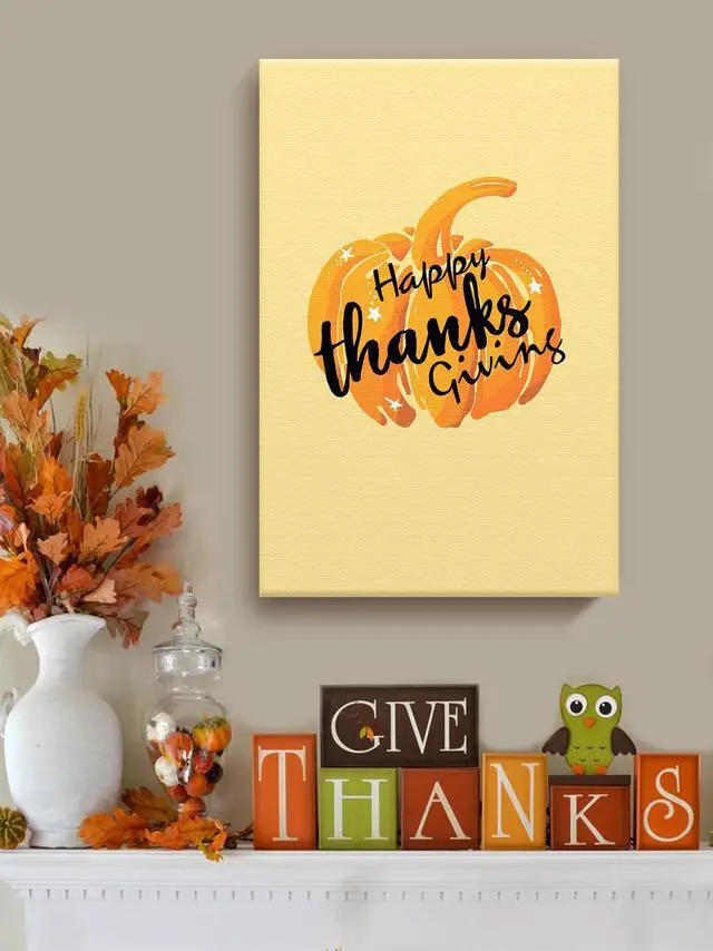 Alt view image 2 of 6 - Awkward Styles Thanksgiving Canvas Wall Art Pumpkin Home Decor Prints