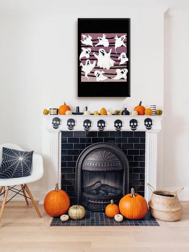 Alt view image 2 of 6 - Awkward Styles Halloween Canvas Wall Art Ghosts Home Decor Prints